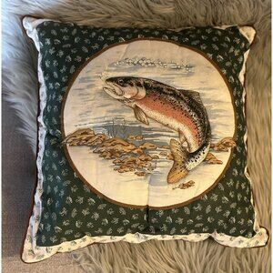 Fish - Bass Leaping Out Of Water, Stump, Fisherman (Lot Of 2)